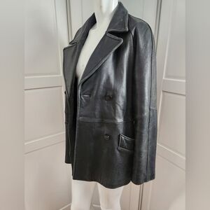 Danier Black Leather Pant Coat